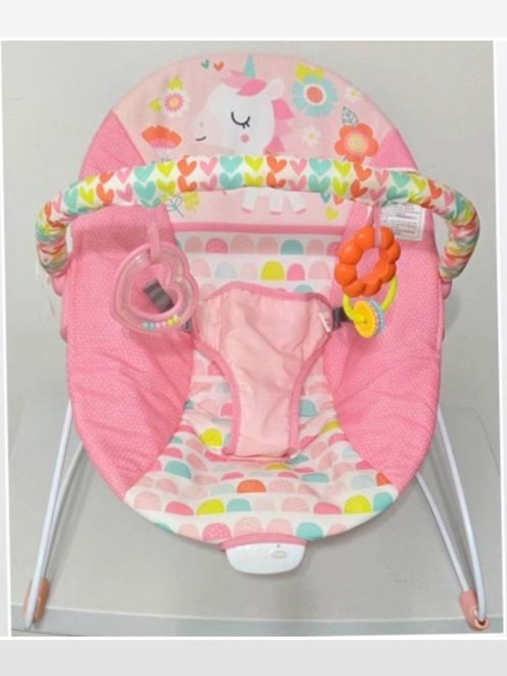 NEW Kids II Infant Chair Vibrating Portable Baby Unicorn Bouncy Working NWT